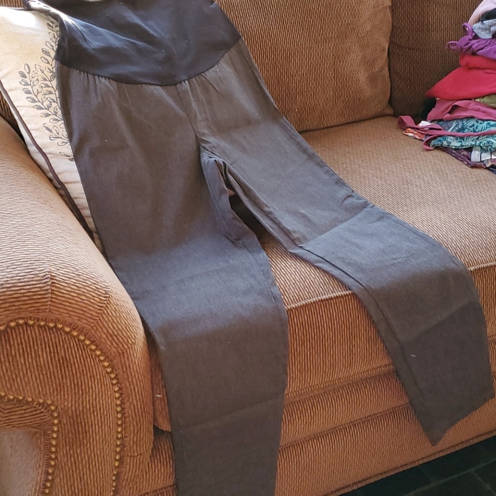 Gray Maternity Dress Pants